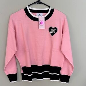 Juicy Couture Pink and Black Striped Sweater